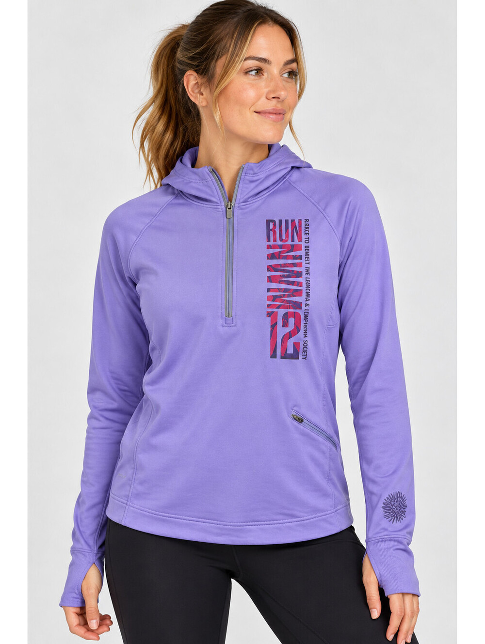 Nike Women’s M Dri-FIT Element Running Hoodie Purple 1/2 Zip 481311-562 LLS